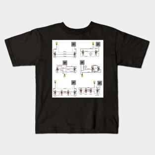 2-Way 3-Way 4-Way Switch Wiring Diagrams Kids T-Shirt